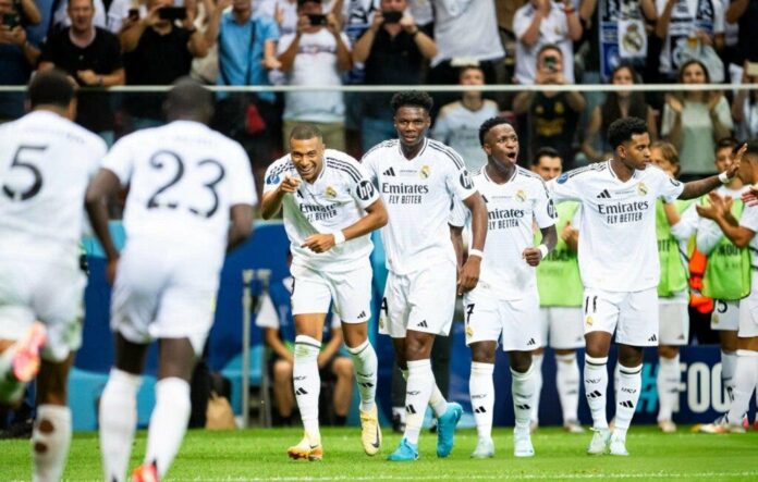 Real Madrid gana su sexta Supercopa de Europa en el estreno de Mbappé