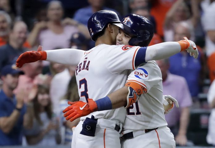 Peña despacha su jonrón 13 y doble 22 en revés de Astros