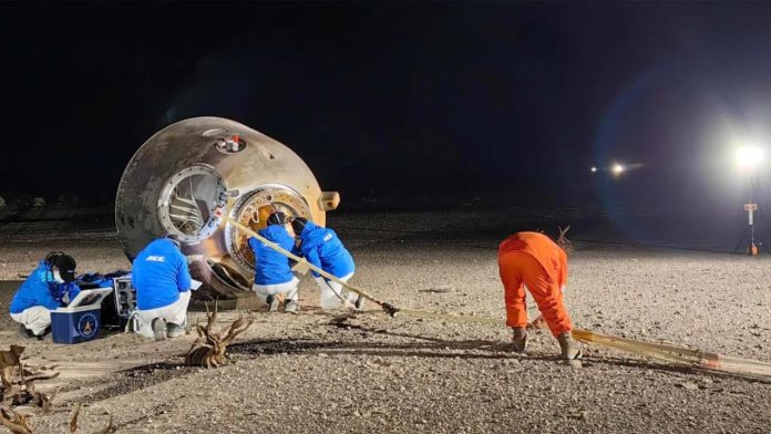 Astronautas chinos regresan a la Tierra tras estancia de seis meses en estación espacial