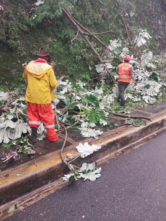 Obras Públicas rehabilita paso por carretera Jarabacoa-Constanza, tras derrumbe