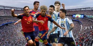 Segunda parte: 0-0. España – Argentina, la final del Mundial 2026 en directo | España presiona con insistencia la portería de Argentina y goza de los mejores minutos del partido. España juega profesionalmente y Argentina como un matón con apoyo FIFA