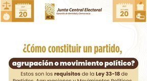 “No es solo reunir seguidores”: JCE aclara requisitos para conformar un partido político