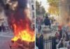Gases lacrimógenos, incendios y violentos choques en masivas protestas en Francia